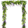 1/2/4/80pcs Artificial Wisteria Vine Garland, 28.8ft Total Length, Artificial Flowers Hanging Decor For Home, Garden, Outdoor Ceremony, Wedding Arch Floral Decoration