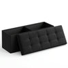 SONGMICS 43 Inches Folding Storage Ottoman Bench, Ottoman Foot Rest, End Of Bed Bench, Storage Chest, Load 660 Lb, For Living Room, Bedroom, Entryway, Ink Black Back To School Dormitory Storage